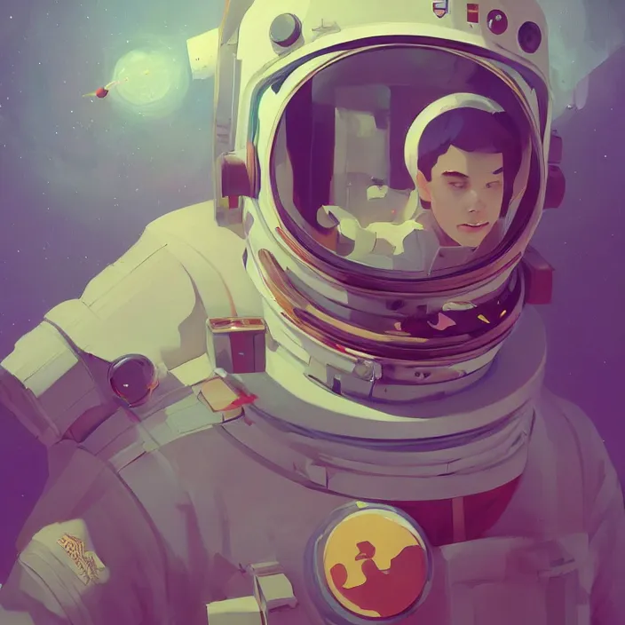 Image similar to a beautiful painting of a astronaut by sergey kolesov and sachin teng and pascal blanche. in style of digital art. colorful comic, symmetry, hyper detailed. octane render. trending on artstation