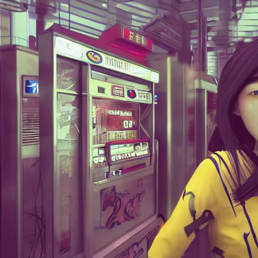 Image similar to a chinese woman at a gas station, video game, 3 d render, source engine, half life 2, portal 2, gmod, portrait, fashion photography, by david bailey, mario testino, davide sorrenti