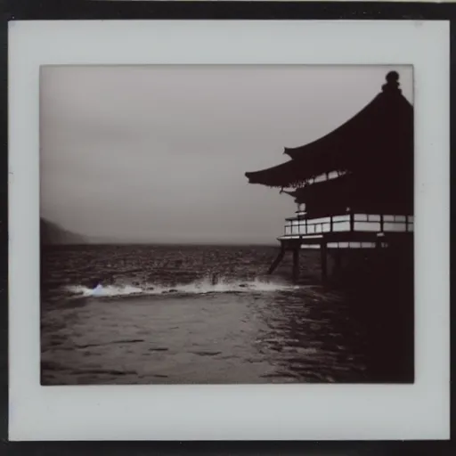 Image similar to japan sinks, polaroid