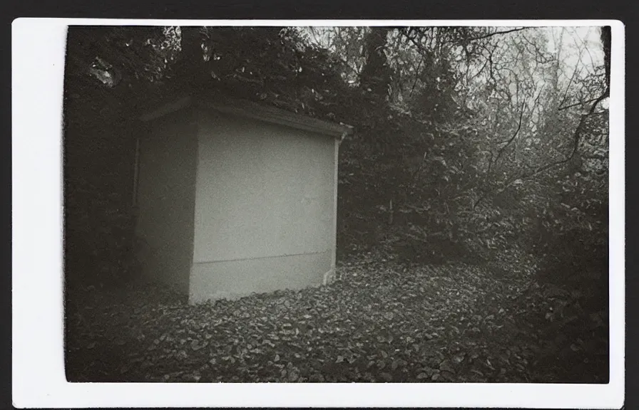 Image similar to an eerie liminal space, polaroid photo