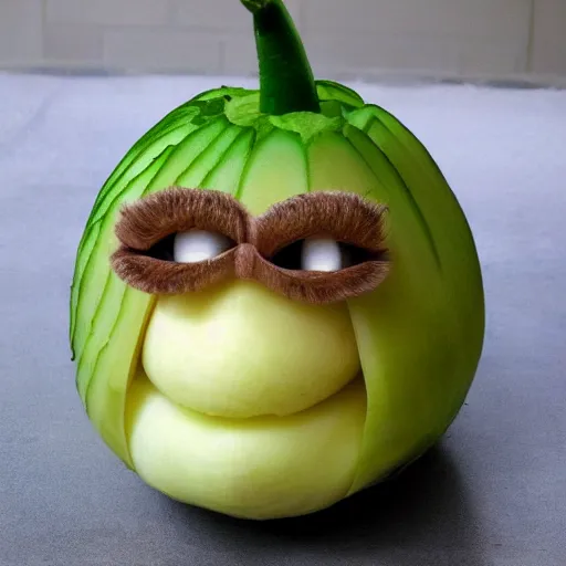 Image similar to tina turner face on a turnip vegetable