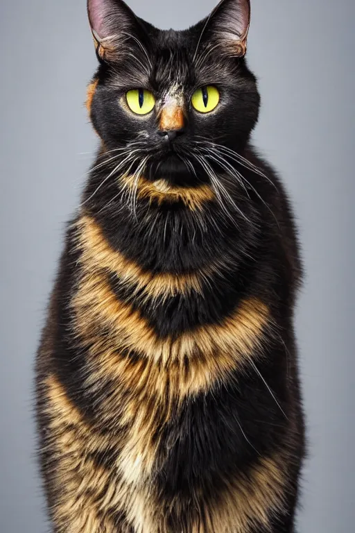 Prompt: studio photo of a black Maine Cook cat