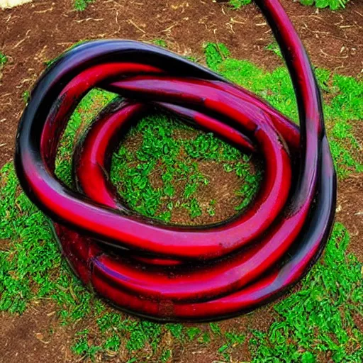 Prompt: a demonic garden hose