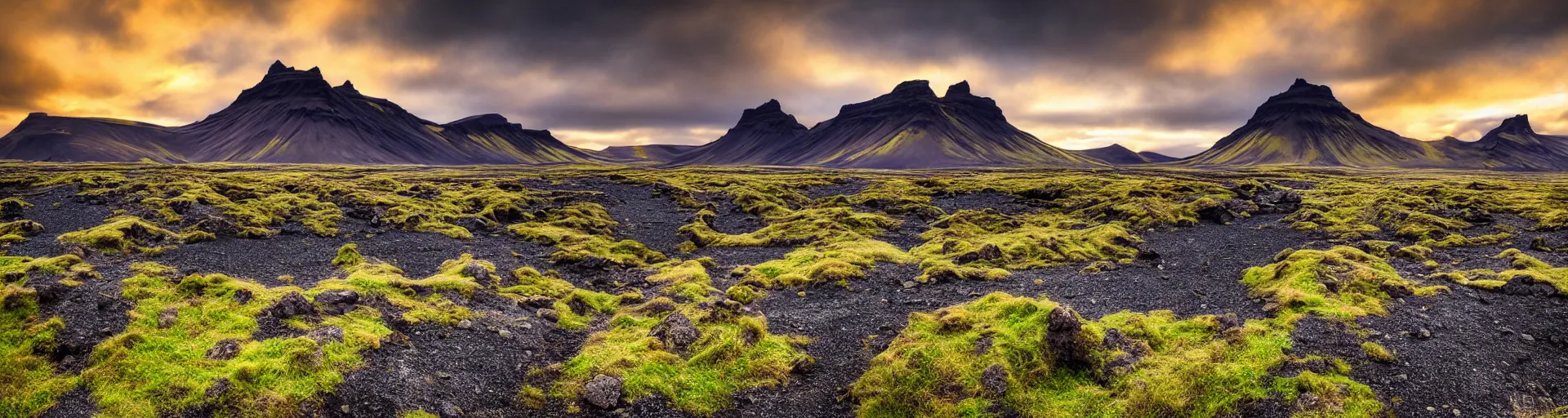 Prompt: beautiful mountain landscape sunrise of iceland, art, high detail, high definition, photorealistic, hdr,