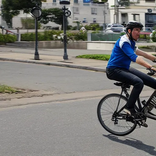 Prompt: gabibbo stealing a bike