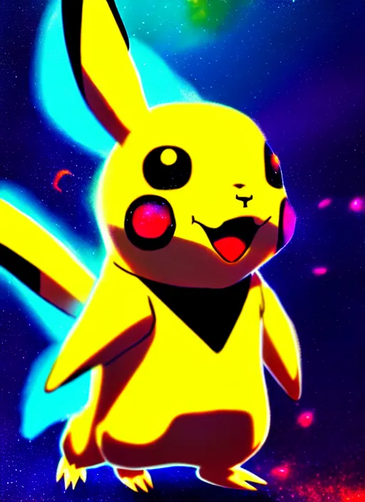 colorful pokemon pikachu-Artwork by @ tuman_69