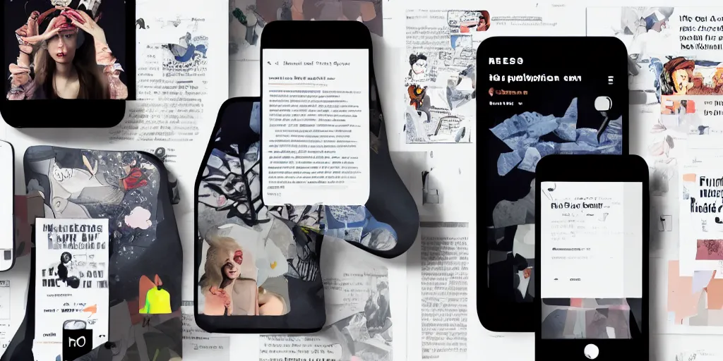 Image similar to Overwhelmed by Subscriptions, floating apps, floating magazines, floating clothing, illustration, editorial