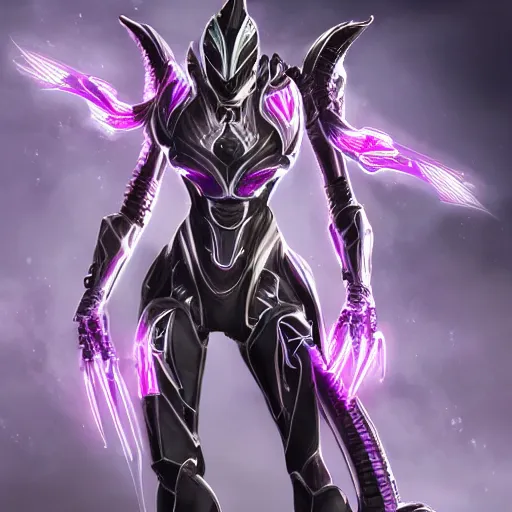 Image similar to highly detailed exquisite fanart, of a beautiful female warframe, but as a robot dragon, shiny silver armor with fuchsia accents, engraved, elegant pose, close-up shot, epic cinematic shot, glowing purple eyes, sharp claws for hands, professional digital art, high end digital art, singular, realistic, captura, DeviantArt, artstation, Furaffinity, 8k HD render