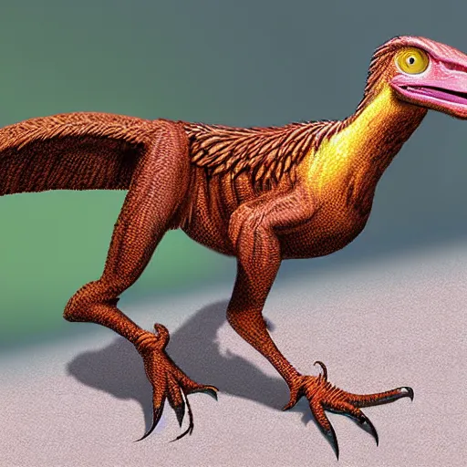 Prompt: feathered velociraptor real photo, detailed, highly realistic