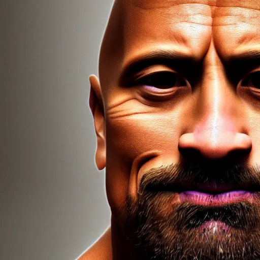 Prompt: close up photograph of very high on weed dwayne johnson, stoner eyes, dwayne johnson smoked weed, weed background, 8 k resolution