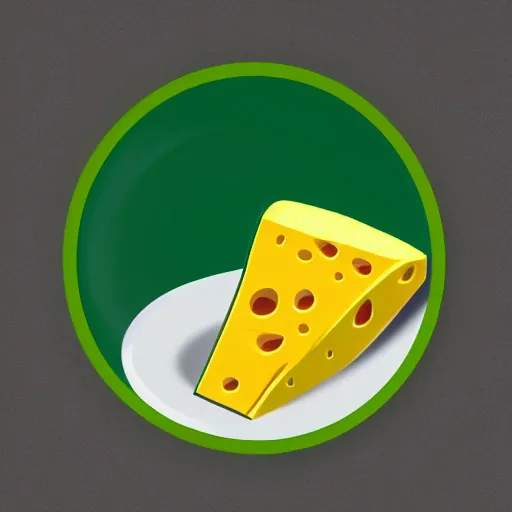 Prompt: a cartoon cheese with a green participation badge, stock art, 4K