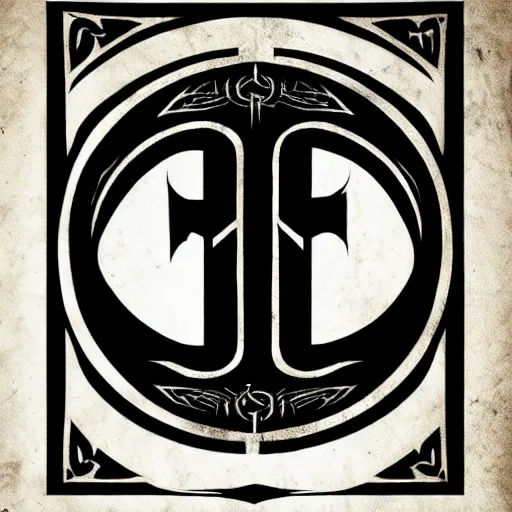 Image similar to masterpiece, symmetrical dimmu borgir logo calligraphy by thomas bokler, behance, white letters on black background