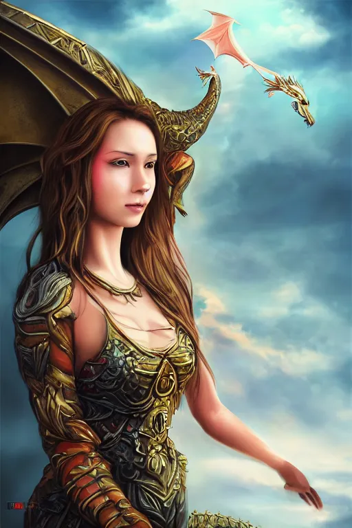 Prompt: air Dragon princess, digital art, 8k ,character ,realistic, portrait, hyperrealistic