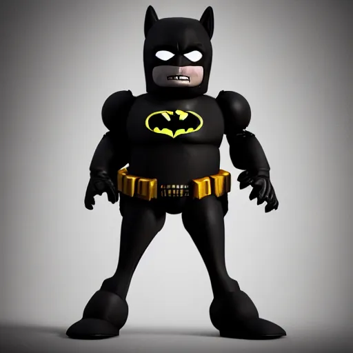 Image similar to Batman as a Five Nights at Freddy's animatronic, high quality, unreal engine 5 render, high quality render, octane render, photo realistic, ultra detail, cinematic lighting, realistic, batman, fnaf, animatronic