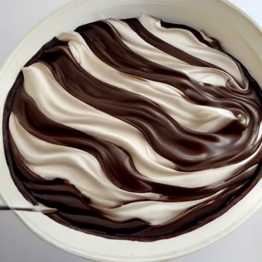 Image similar to a huge ocean swave made of liquid chocolate