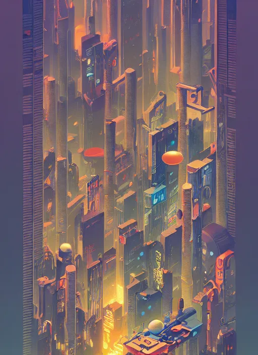 Prompt: chris ware graphic layout design maze poster of cyberpunk city, peter mohrbacher, jane newland, peter gric, chris ware, aaron horkey, illustration, artstation, full of color, highly detailed, maximalist