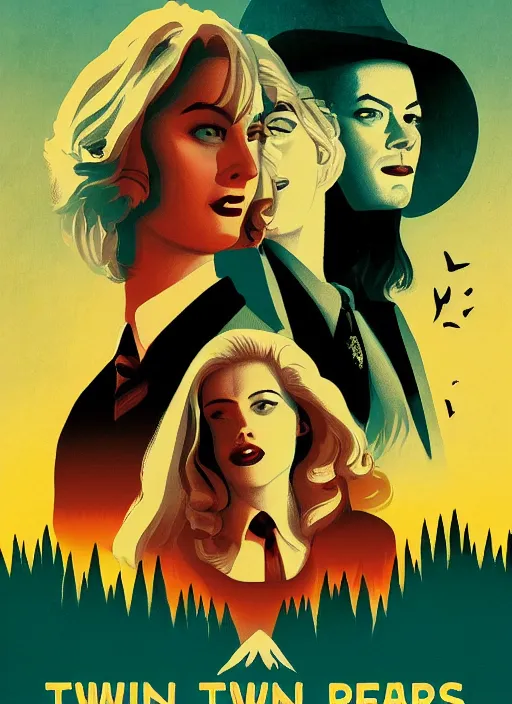 Image similar to twin peaks movie poster art by gianmarco magnani