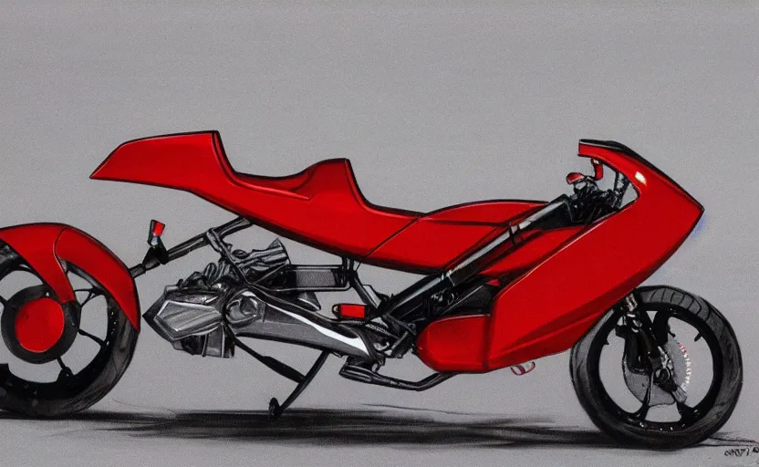 Image similar to 1 9 8 0 s honda sport motorcycle concept art, art,