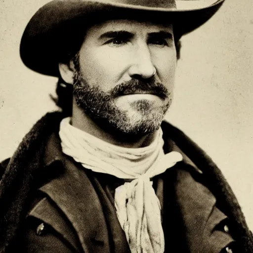 Image similar to will farrell in the old west, 1 8 0 0 s, historical image, highly detailed, high resolution