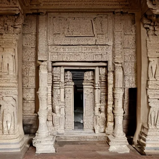 Image similar to a portal opening in a huge anciient indian temple