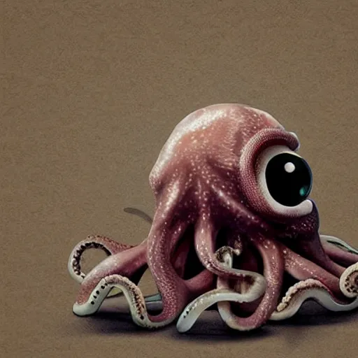 Image similar to adorable octopus eating a vampire