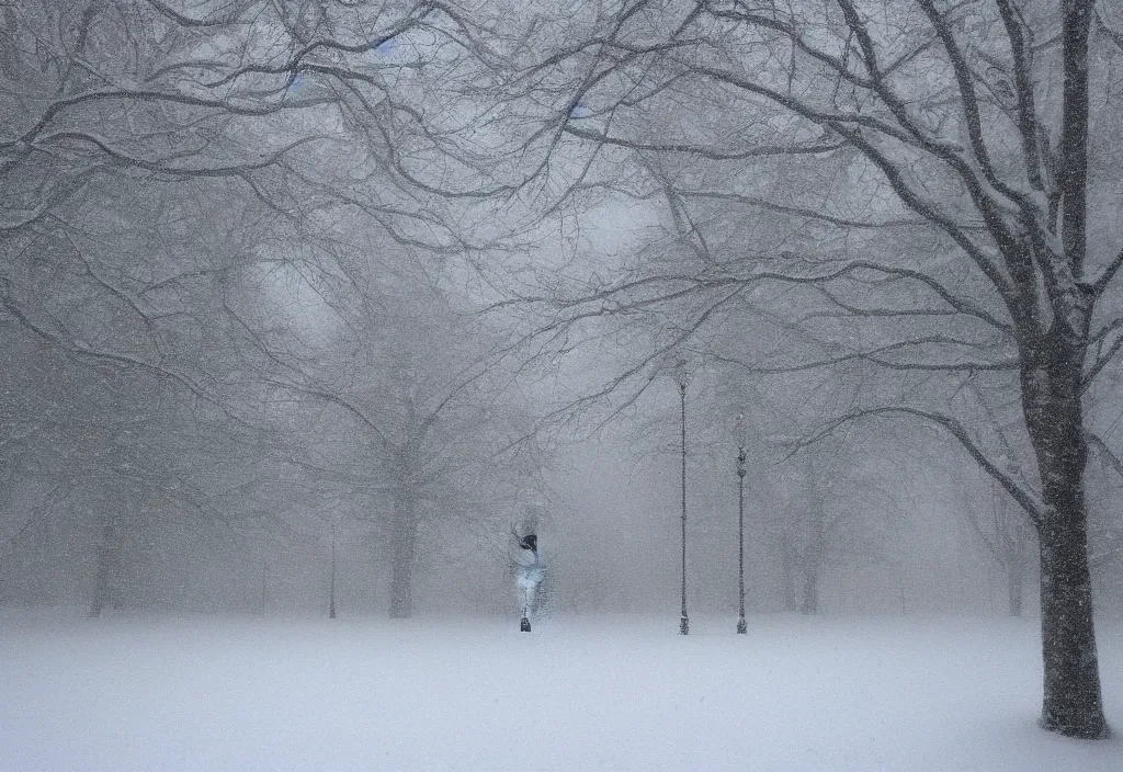 Image similar to big ben covered in snow in a snowy forest in the style of claude monet, digital art.