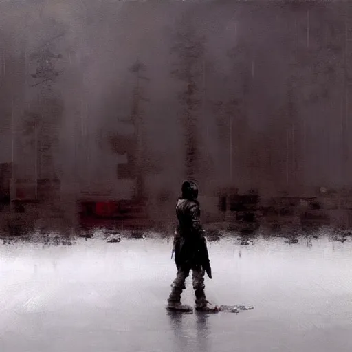 Image similar to a still of matrix, painting by jakub rozalski,