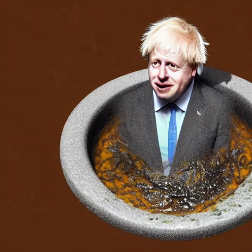 Image similar to boris johnson as a drain, photorealistic, highly detailed 8 k