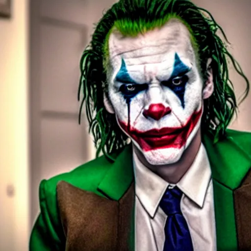 Image similar to film still of River Phoenix as joker in the new Joker movie