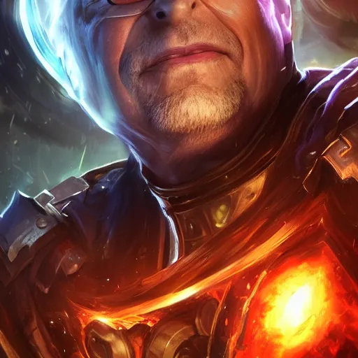 Image similar to portrait of bill gates as a spellcaster, league of legends amazing splashscreen artwork, gears of war, splash art, natural light, elegant, photorealistic facial features, intricate, fantasy, detailed face, atmospheric lighting, anamorphic lens flare, cinematic lighting, league of legends splash art, hd wallpaper, ultra high details by greg rutkowski