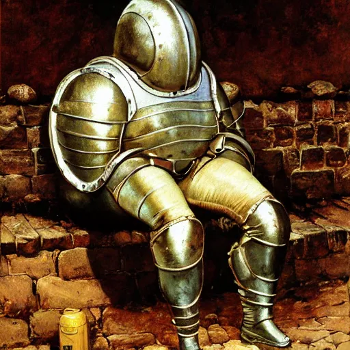 Image similar to Siegmeyer of Catarina, oil on canvas, by Norman Rockwell