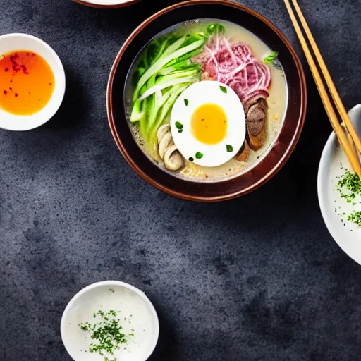 Prompt: food photography bowl of tonkotsu ramen