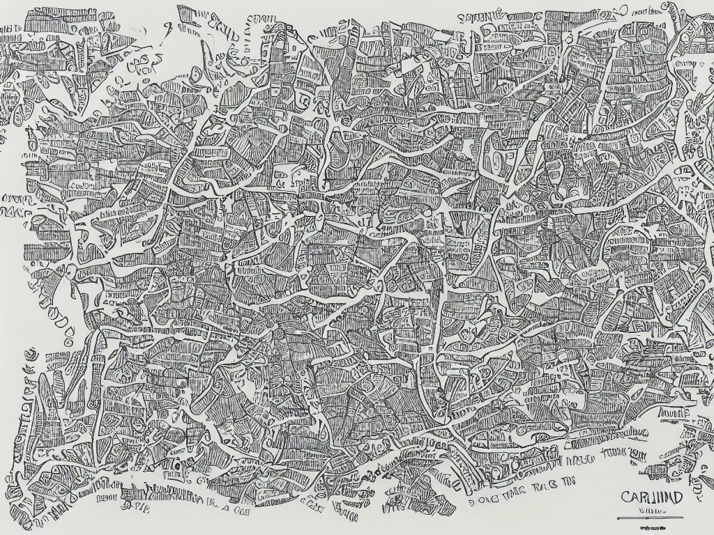 Image similar to A map of South Carolina, Ink drawing by Deven Rue, fine point pen