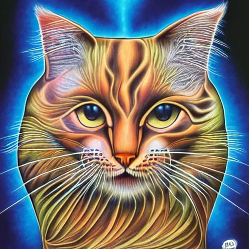 Prompt: Alex Grey Cat, Artstation