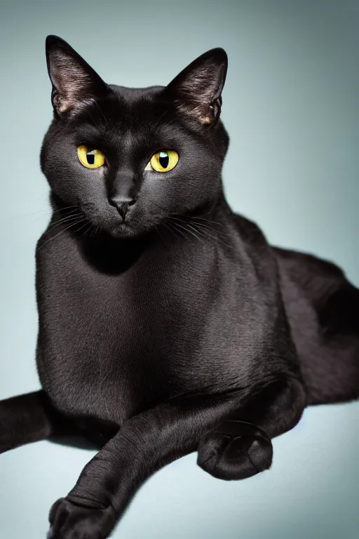 Prompt: photo of a black bombay cat