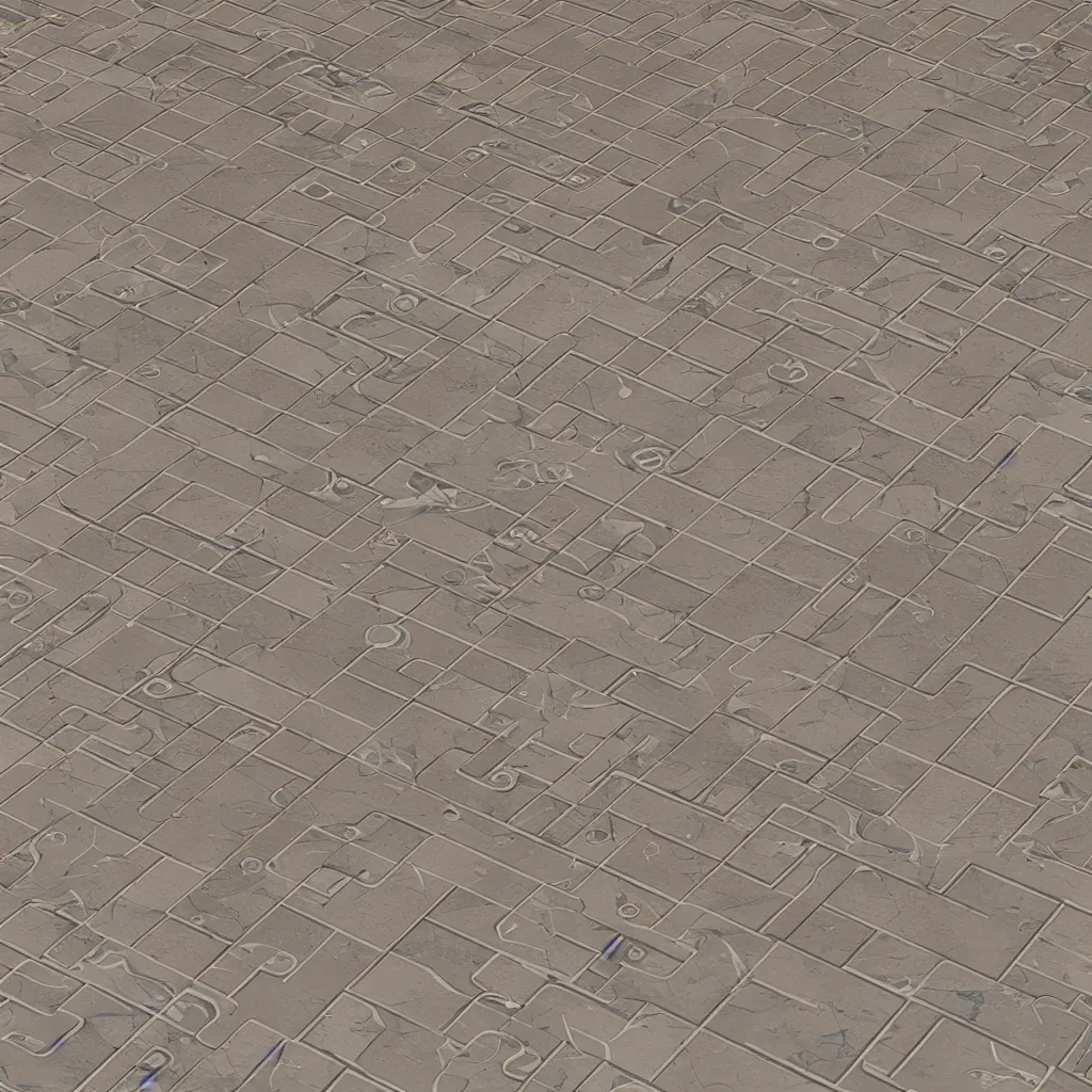 Prompt: retrofuturism inspired floor tile, seamless texture, pbr materials textures. com