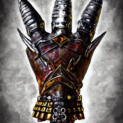 Image similar to warrior Gauntlet fist, war theme gauntlet fist, fantasy gauntlet of warrior, armored gauntlet fist, fiery coloring, epic fantasy style art, fantasy epic digital art, epic fantasy weapon art