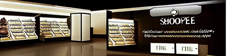 Image similar to shoes store advertisment, polished and fully lit environments