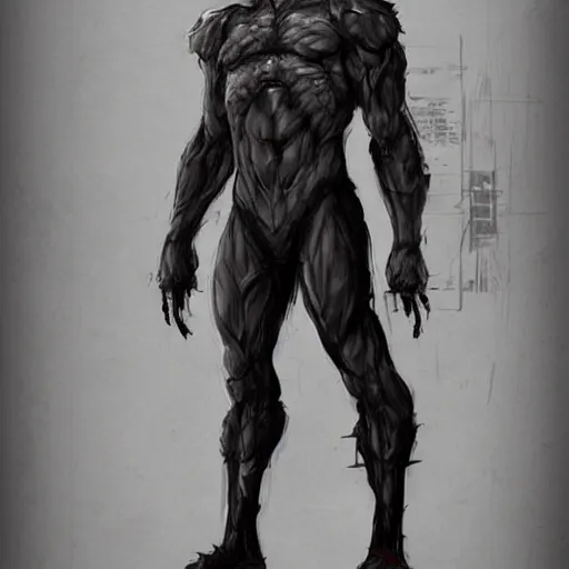 Image similar to full body monster concept art, humanoid form, digital art, in the style of ben lol, brian sum, ramil sunga, herbert lowis, furio tedesschi, christopher cao, frederic daoust, joe botardo, artstation, pinterest, deviantart