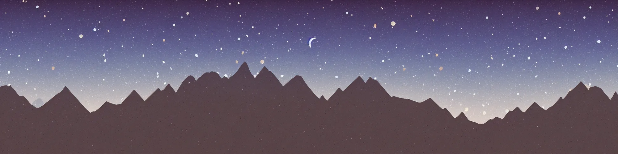 Image similar to mountains, night sky, pixel art, parallax effect