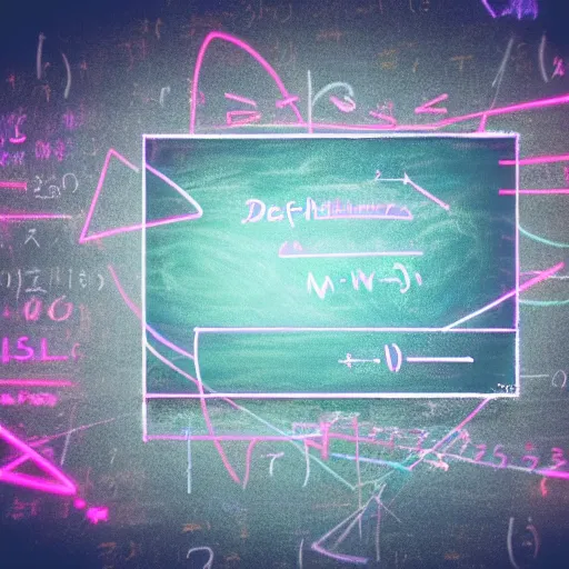 Prompt: partial differential equations, chalkboard, vaporwave, synthwave, neon, vector graphics, cinematic, volumetric lighting, f 8 aperture, cinematic eastman 5 3 8 4 film, photorealistic