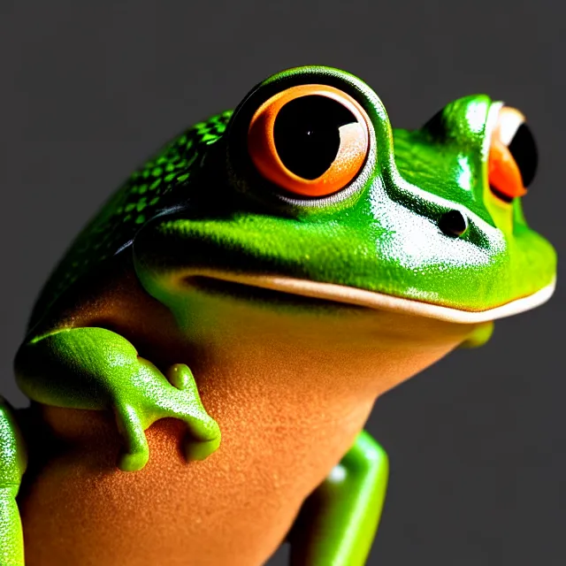 Prompt: man wearing a frog head, highly detailed, 4 k, hdr, smooth, sharp focus, high resolution, award - winning photo, boris valejo, photorealistic