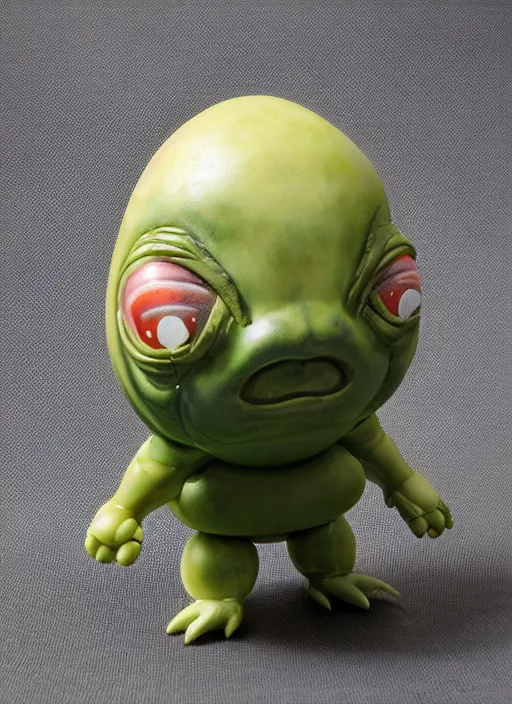 Prompt: fat alien sofubi, product photography