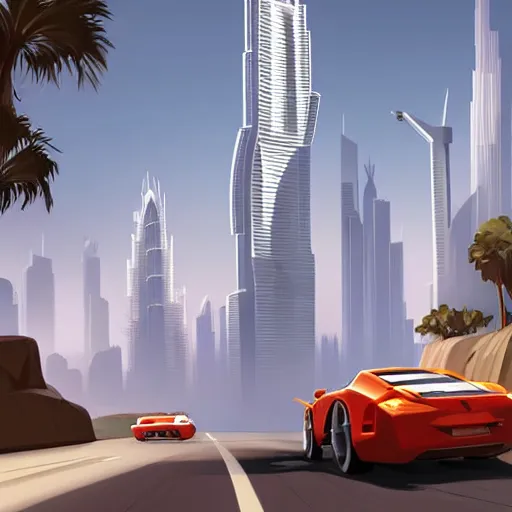 Prompt: gta : dubai, by goro fujita