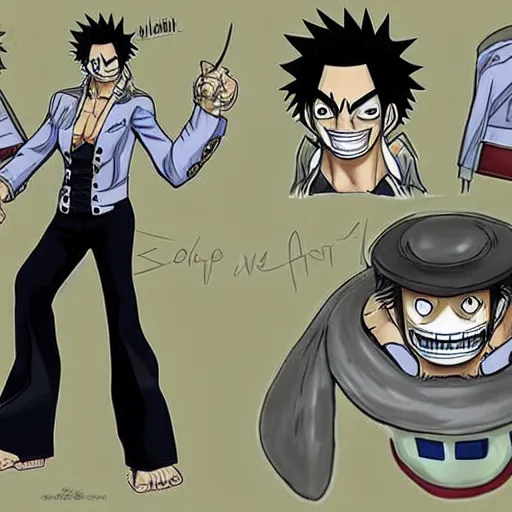 Image similar to robert downey jr as character in one piece manga, sketch design