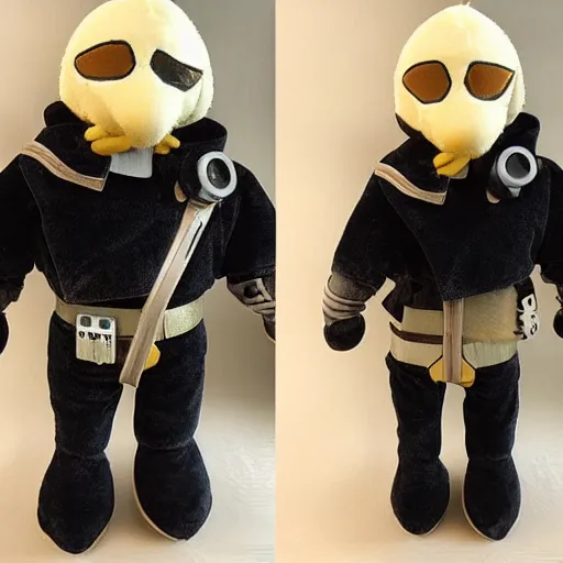 Prompt: cute fumo plush of a masked guard from an oppressive scifi regime