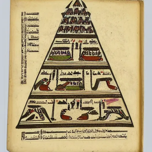 Prompt: white bunny, egyptian manuscript, on a pyramid