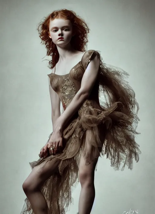 Image similar to sadie sink expressive full body photo of an angels dancing, glamour shot, by jenny saville, by stefan gesell, photorealistic, canon r 3, fashion photography, hyper maximalist, elegant, ornate, luxury, elite, environmental portrait, symmetrical features, octane render, unreal engine, solid dark grey background, dramatic lights