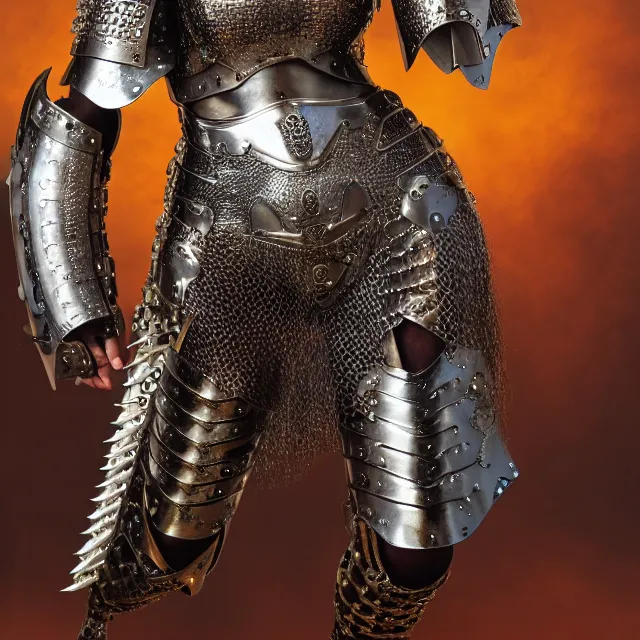 Prompt: full body photo of a beautiful cute strong warrior queen wearing metal jaguar armour, highly detailed, 8 k, hdr, smooth, sharp focus, high resolution, award - winning photo