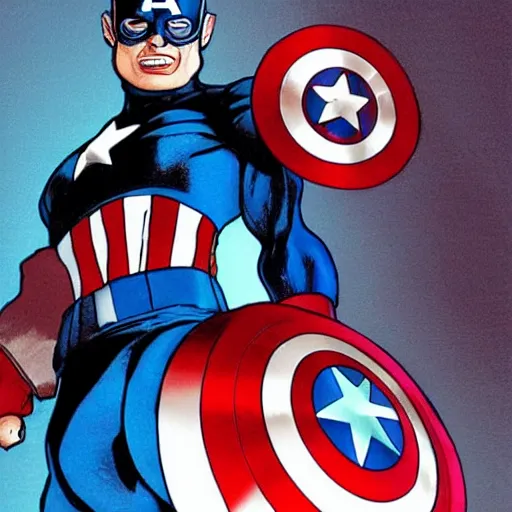 Image similar to Captain America as a cyborg